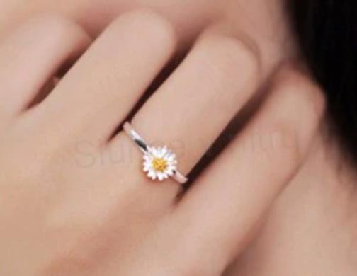 Nastavitelný postříbřený prsten Sedmikráska (BE155)