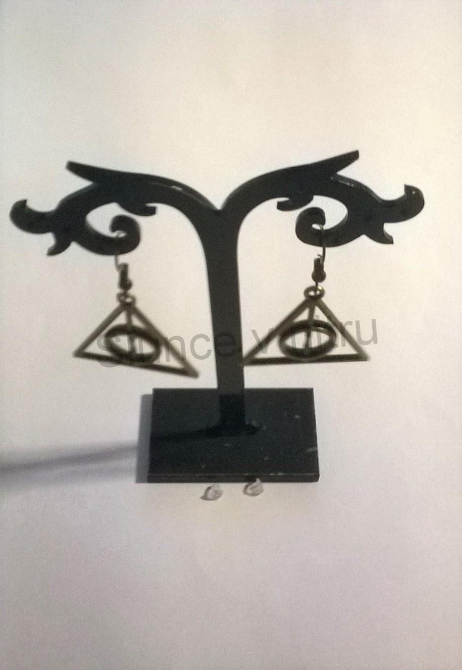 Dlouhé náušnice Harry Potter - Relikvie Smrti - starobronz (BB413)