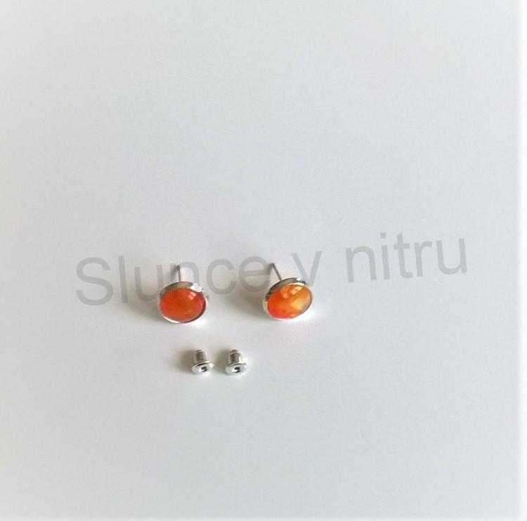 Puzetové náušnice syntetický opál (BB417)