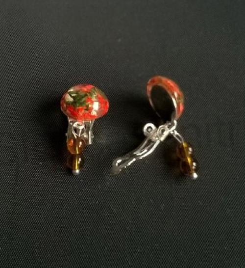 Náušnice klipsy s Orgonitem a achátem 12 x 12 mm (X433)