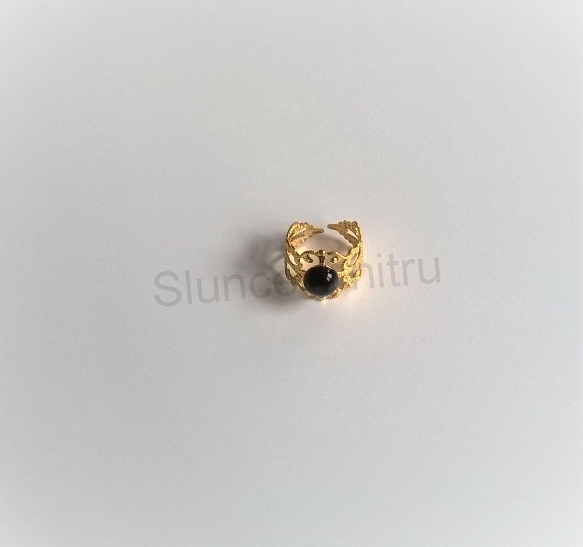 Nastavitelný ozdobný pozlacený minerální prsten s Aventurínem 8,4 x 8,4 mm (X435)