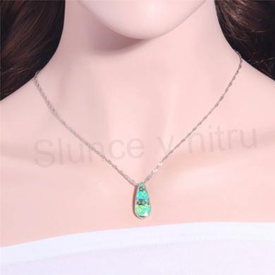 Minerální náhrdelník s Opálem a krystaly (X460)