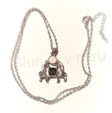 Náhrdelník Krab s opály a zirkonem (X466)