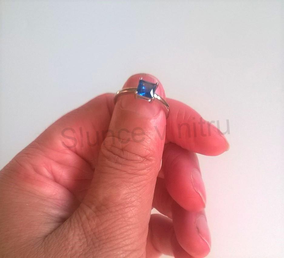 Postříbřený prsten s Tanzanitem (BE165)