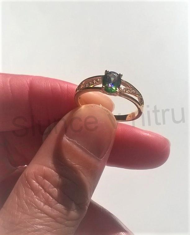 Prsten s Topazem multi pozlacený (BE166)