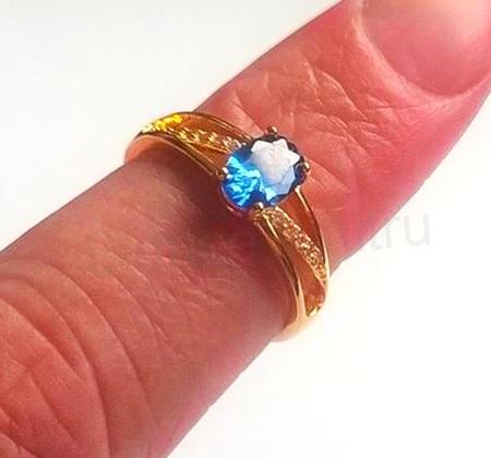 Prsten s tanzanitem pozlacený velikost 54 (BE167)