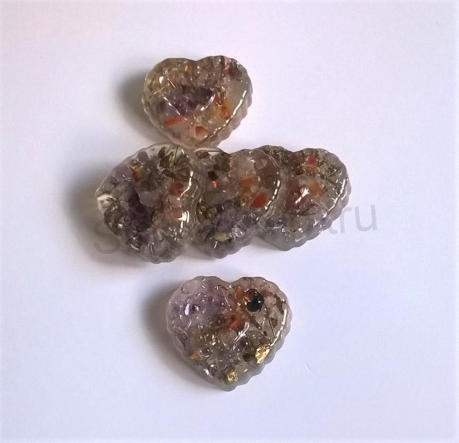 Orgonitové srdce - 3,5 x 3,2 cm (X494)