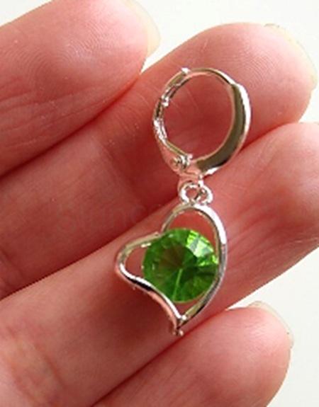 Postříbřená souprava se zirkonem srdce (BE182)