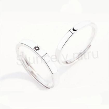 Nastavitelné snubní prsteny Slunce a Měsíc (BE198)