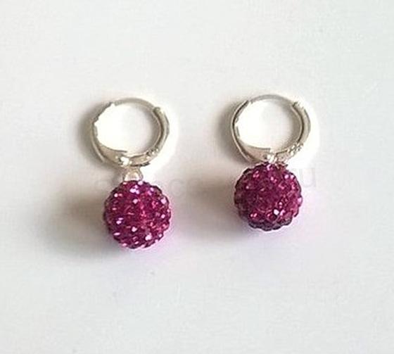 Postříbřené kruhové náušnice Swarovski (BE199)