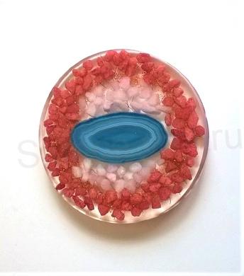 Orgonitový podtácek s achátem a kamínky (PP27)