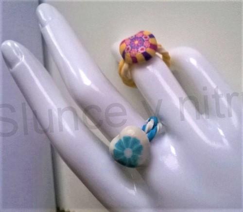 Dětský polymerový prsten srdce modrý (BP310)