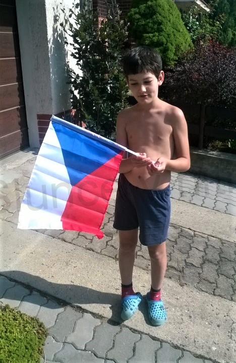 Vlajka na auto česká republika s držákem 30 x 47 x 45 cm (E333)