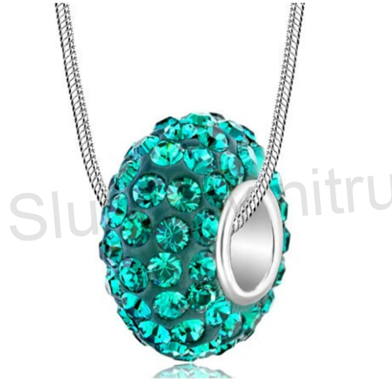 Postříbřený hadí řetízek swarovski elements modrý (BD408)
