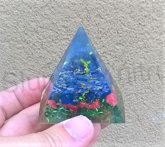 Orgonitová pyramida - nebeská harmonie 5,7 x 5,2 cm (PP82)