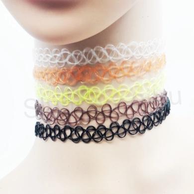 Choker náhrdelník Tattoo – klasický duhový, 3 (BD411)