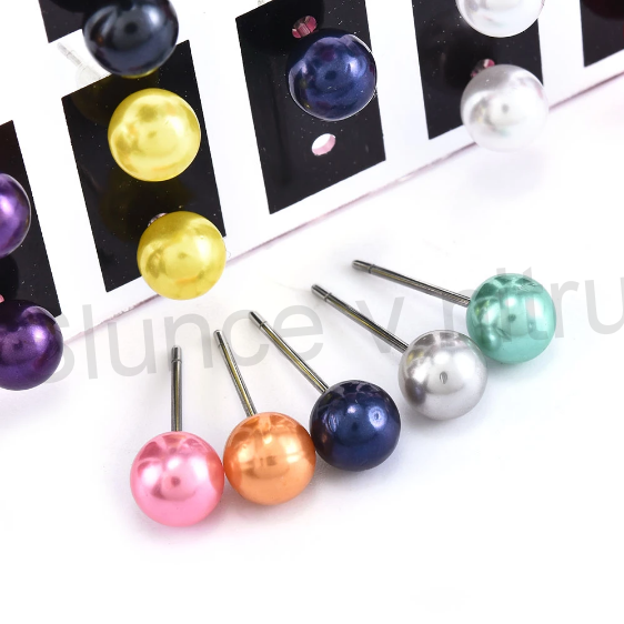 Puzetové náušnice z chirurgické oceli krémové 5,7 x 16,4 mm (BB445)