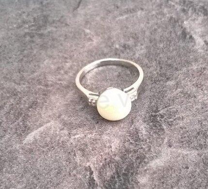 Minerální prsten s perlou (X581)