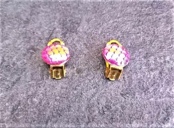 Náušnice klipsy s dračím vzorem měnicí  1,8 x 1,1 cm (BB522)