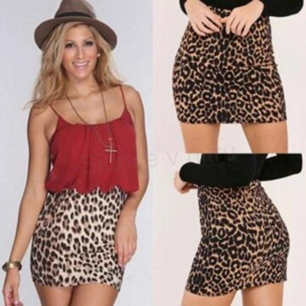 Dámská sexy minisukně s leopardím vzorem – L (K119)