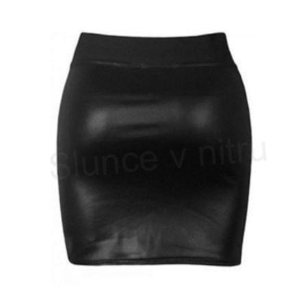 Dámská sexy černá minisukně z kůže (K120)