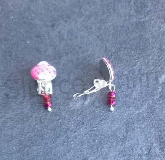 Náušnice klipsy s dračím vzorem měnicí a swarovski korálky 1,2 x 3 cm (BB532)