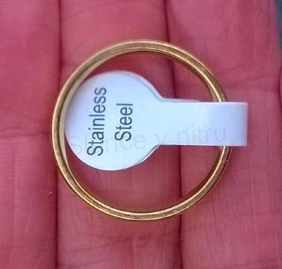 Nerezový prsten s hladkým páskem pozlacené velikost 63 (BP362)