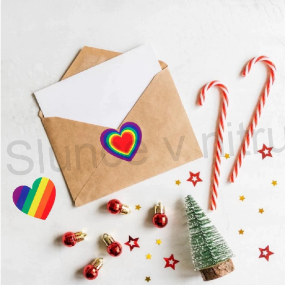 Samolepky, nálepky srdce 5 ks (E474)