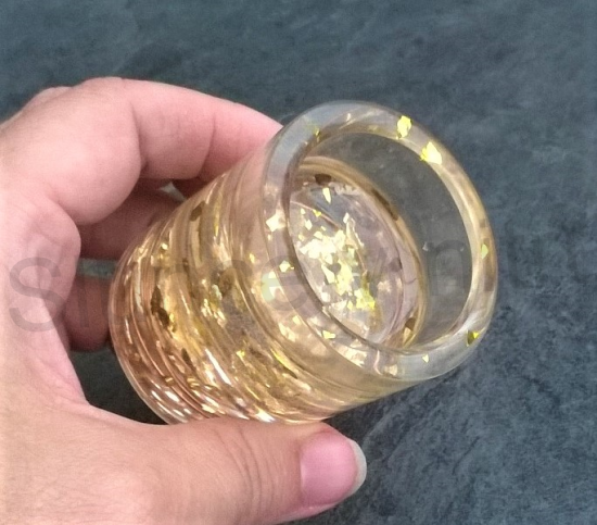 Orgonitová vázička- svícen s tygřím okem 5,6x5,1 cm (PP133)