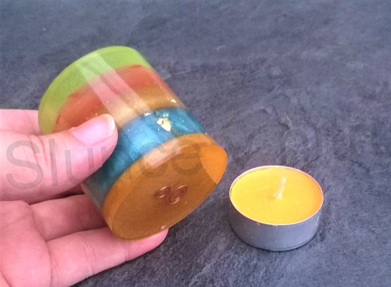 Orgonitová vázička- svícen duhový 5,6x5,1 cm (PP134)