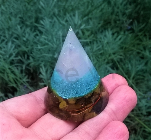 Orgonitový kužel - kamínková fantazie 5,1x4,1 cm (PP147)