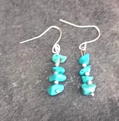 Minerální Tyrkenitové náušnice stříbrné (X704)