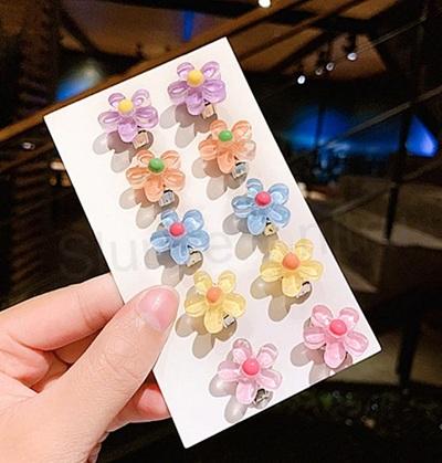 Náušnice klipsy kytička fialová číslo 1 (BB589)