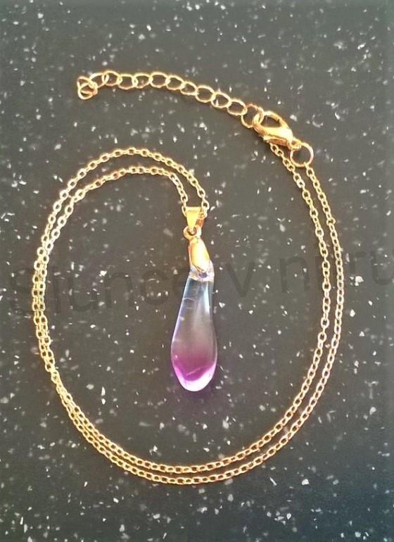 Náhrdelník s přívěškem duhové kapky, vody (BD498)