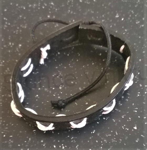 Kožený náramek nastavitelný pletený (BC525)