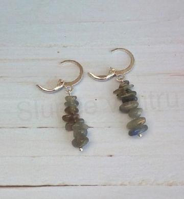 Minerální náušnice labradoritové (X804)