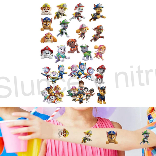 Voděodolné, dočasné tetovaní originál Tlapková patrola číslo 3 (E98)