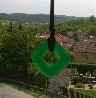 Náhrdelník donut čtverec 40 mm - Jadeit (X887)