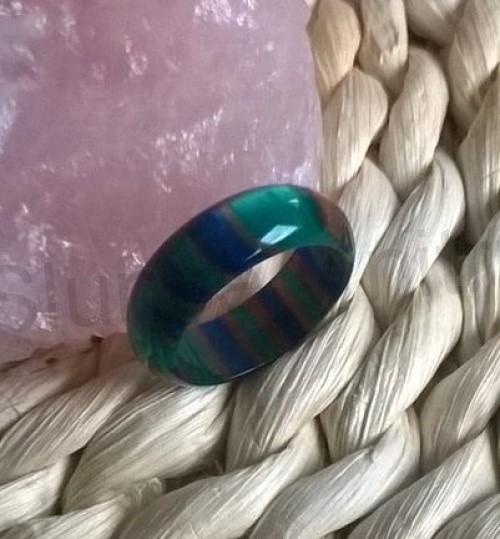 Hladký prsten z pryskyřice modrozelený | velikost 62 (PP168)