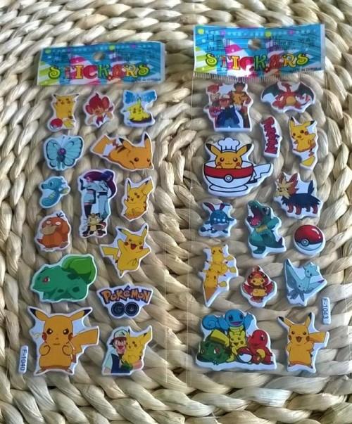 Bubble samolepky 3D Pokemon kreslené mix (E514)