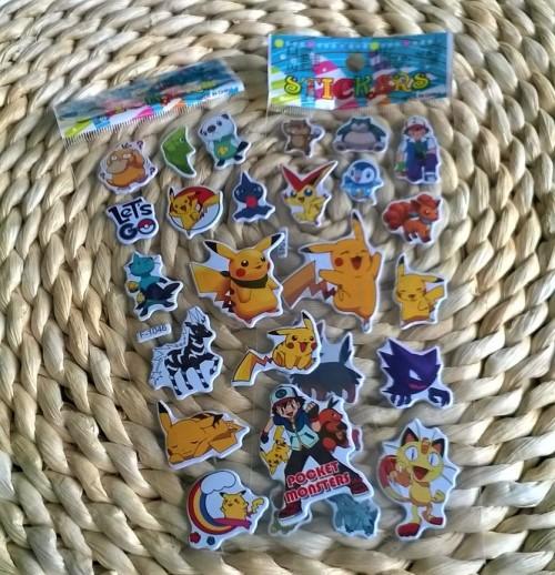 Bubble samolepky 3D Pokemon kreslené mix (E515)