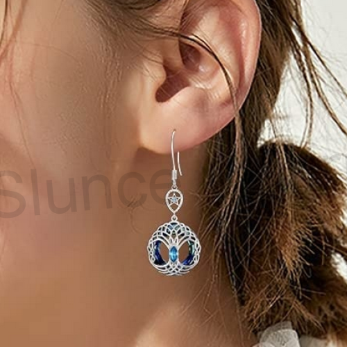 Visací křišťálové náušnice strom života (BB646)