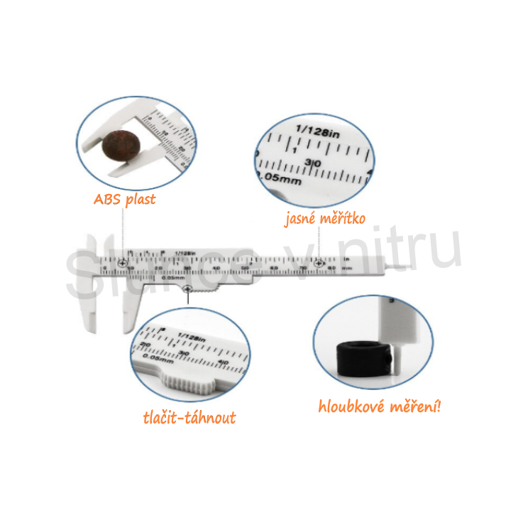 Posuvné měřítko plast červené (L6)