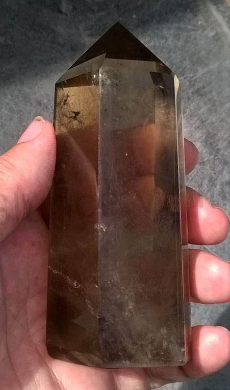 Záhněda broušená špice s duhami 300 g (Brazílie) (X1062)