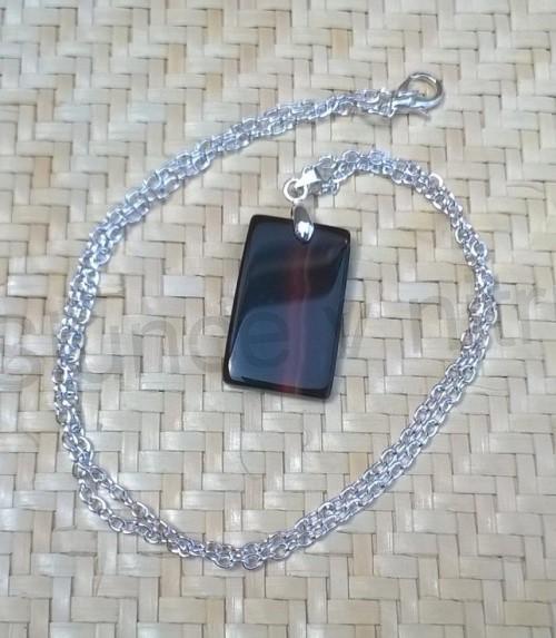 Achátová placička na řetízku (X1176)