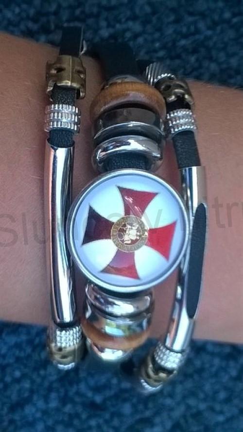 Kožený templářský náramek (BC531)