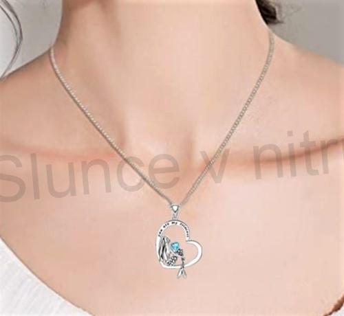 Náhrdelník mořská víla s krystaly srdce (BD563)