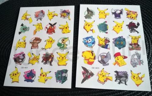 Voděodolné, dočasné tetovaní Pokemon,Pikachu číslo 6 (E90)