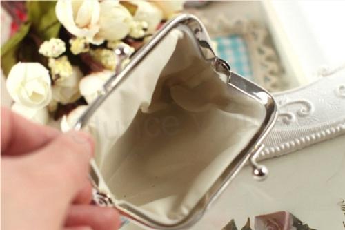 Peněženka na mince s květinami starorůžová (J35)