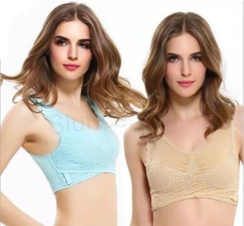 Dámská podprsenka bezkosticová podprsenka s push up efektem velikost M béžová (K162)